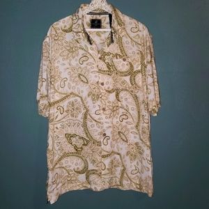 NWT CARIBBEAN JOE men's paisley island vacation summer casual shirt a…